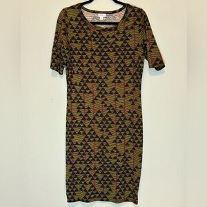 LulaRoe Julia dress, size medium multi colored pattern.